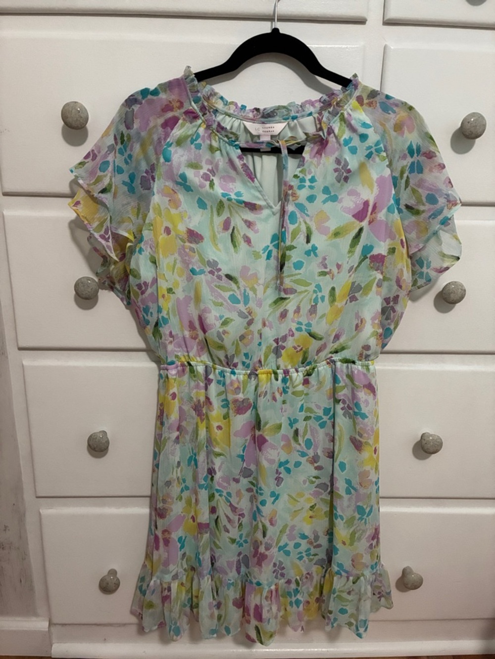 LC Lauren Conrad Pastel Floral Mini Dress - Mint, Lavender, Yellow